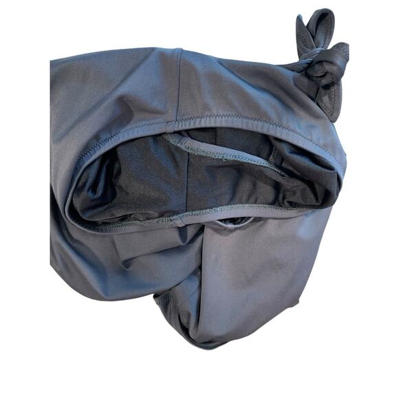 J Crew Halter Swimsuit One Piece Gray Bow Front Size 14 - Picture 6 of 9